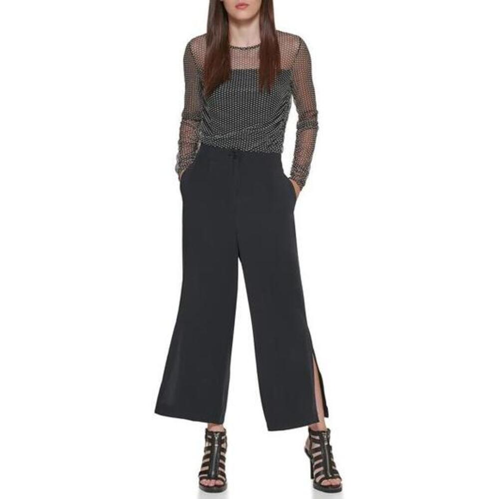 DKNY Women's Cropped Side Slit Button Pant‎ - Size 6